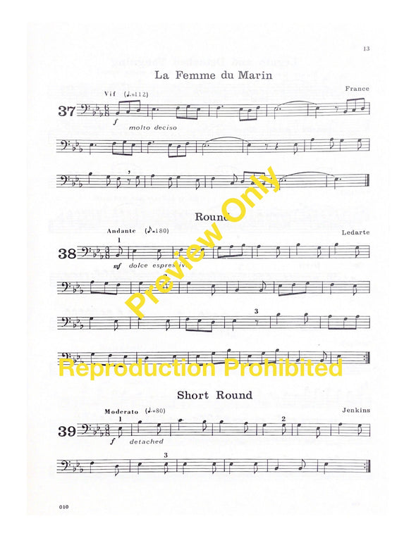 Page 13 for From Treble Clef to Bass Clef Baritone by Reginald H. Fink A progressive reading book to assist the treble clef baritone player to learn to read bass clef.