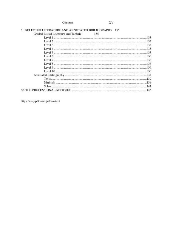 The Trombonist's Handbook, A Complete Guide to Playing and Teaching the Trombone by Reginald H. Fink - Contents Page 7